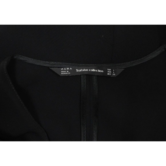 Zara Pants & Jumpsuits Zara Black Zip Front Long Sleeve Wide Leg